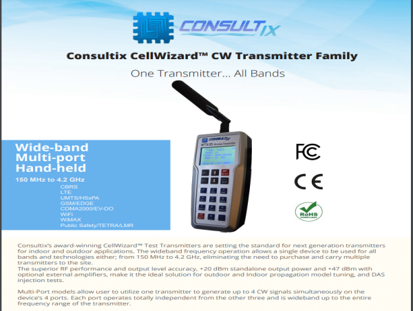  Consultix CW Transmitter Opt WTX-35B Option KV *Public Safety 150-400 MHz* option 2 or 4 Port is now field upgradable 