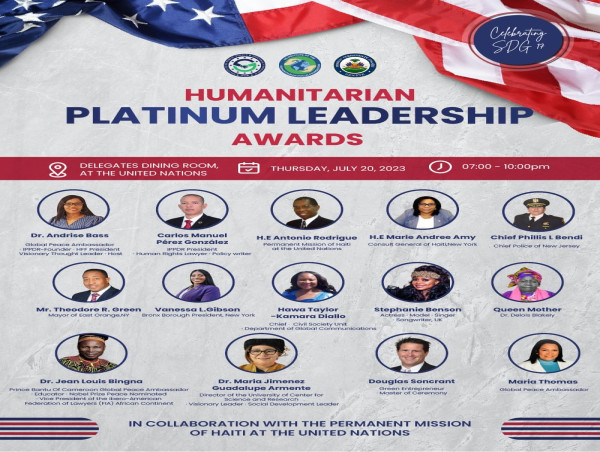  Humanitarian Leaders Celebrate UN Sustainability Goals at the Inaugural Humanitarian Platinum Leadership Awards 