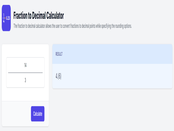 Fraction to Decimal Calculator: Streamlining Mathematical Conversions with Calculator.io
