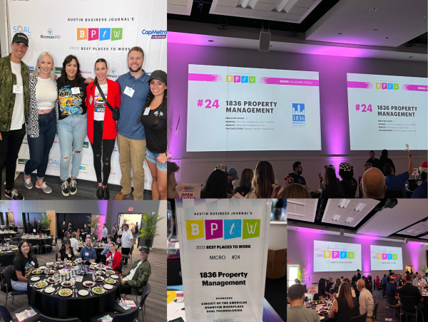  1836 Property Management Named one of the Best Places to Work by Austin Business Journal 
