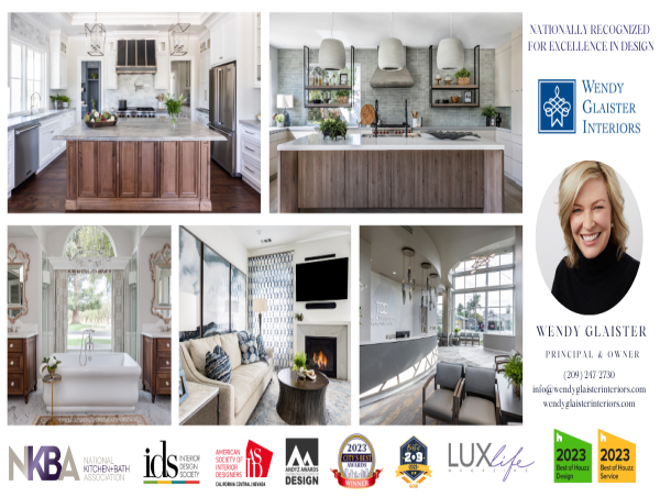  Central California Interior Designer Wendy Glaister counts her blessings after landing 6 design awards. 