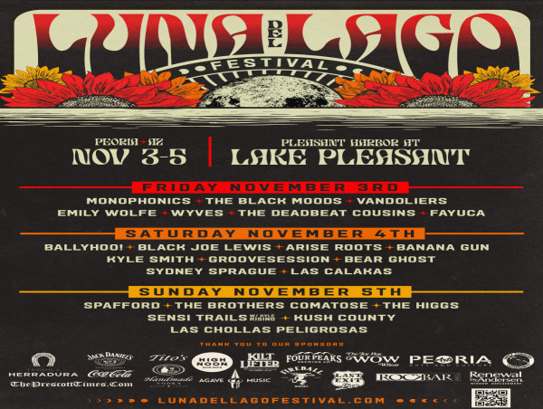  Luna del Lago Festival Announces Daily Music Lineup Featuring Headliners Monophonics, Ballyhoo! and Spafford 