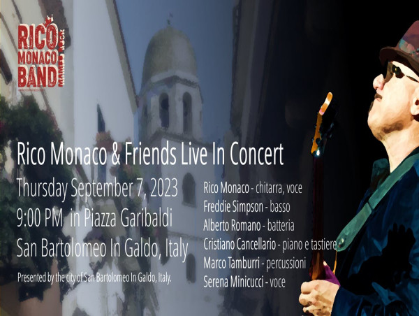  Rico Monaco si esibirà dal vivo al San Bartolomeo In Galdo, Italia, NUOVO SINGOLO: 09-01-23, Renaissance Latino 