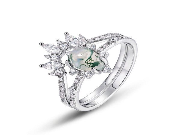 Unveiling the Allure of Moss Agate: Trendolla Jewelry's New Engagement Rings 