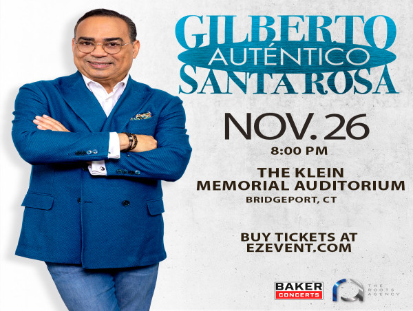  Legendary Latin Music Vocalist Gilberto Santa Rosa Comes to Bridgeport's Klein Memorial Auditorium on November 26th 