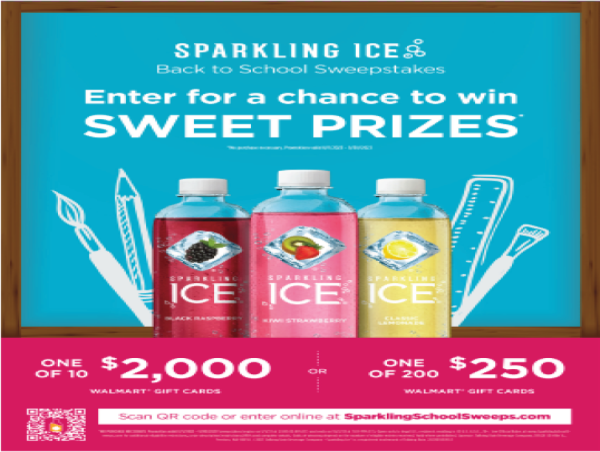  Sparkling Ice Offers Walmart eGift Cards In Back-To-School Sweepstakes 