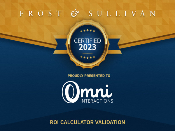 Omni Interactions Achieves 25-55% Savings Through ROI Certification by Frost & Sullivan