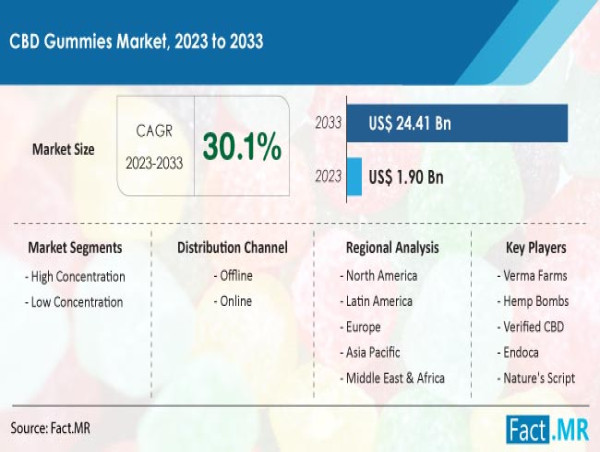 CBD Gummies Market Size Is Projected To Reach US$ 26.41 Billion By 2033