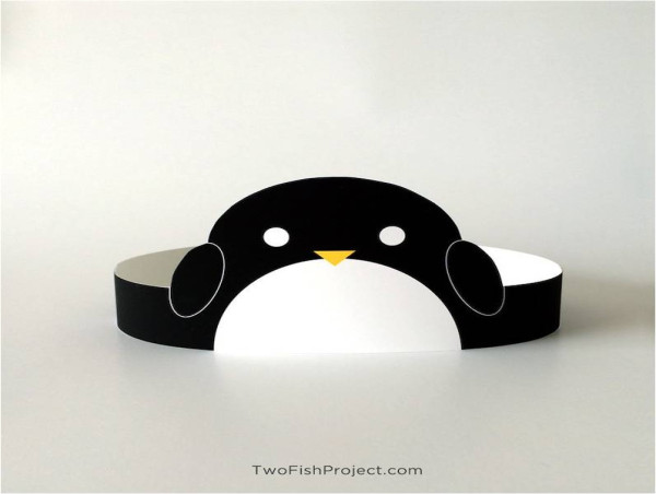Cute Printable Penguin Party Hats for Arctic Themed Party Supplies, Halloween Costumes & Birthdays Offered