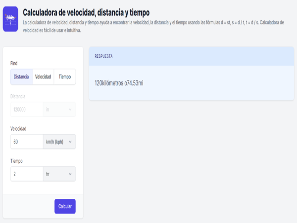  Calculadora de velocidad, distancia y tiempo de Calculator.io: Un recurso esencial para cálculos precisos 