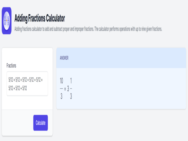  Introducing the Adding Fractions Calculator on Calculator.io 