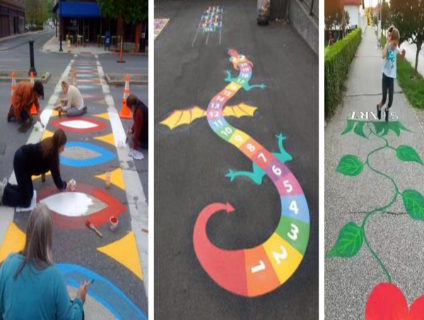 Escolas mobilizam comunidade de diversos bairros para pintar mais de 200 calçadas brincantes em SP