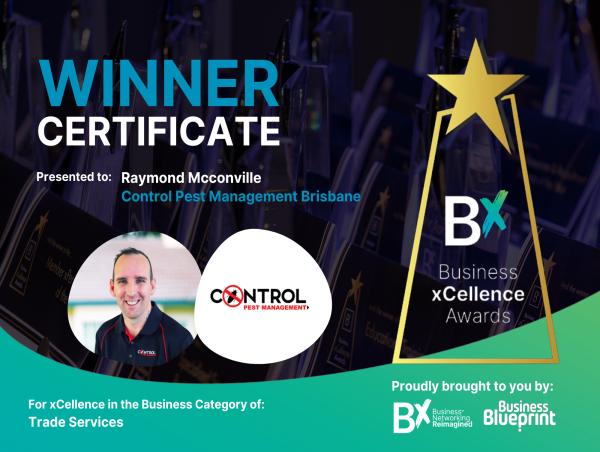  Control Pest Management Brisbane Wins 2023 Bx Business xCellence Award in Trade Services 