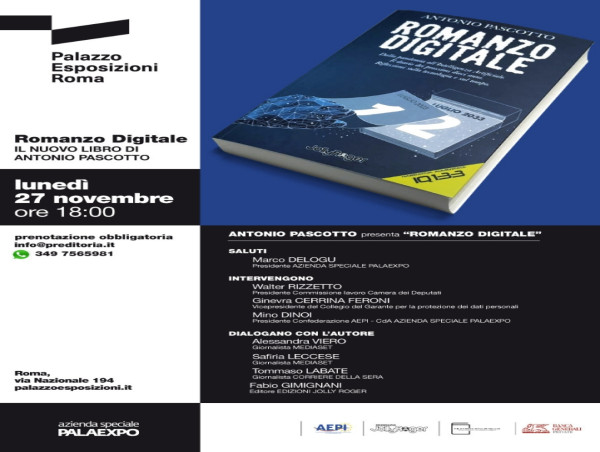  Antonio Pascotto presenta il libro Romanzo digitale al Palazzo delle Esposizioni a Roma 