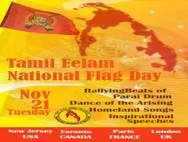  Tamil Eelam National Flag Day to Be Observed Around the World on November 21st- TGTE 