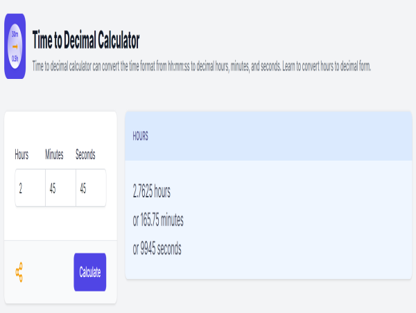  Calculator.io Introduces Time to Decimal Calculator for Efficient Time Management 