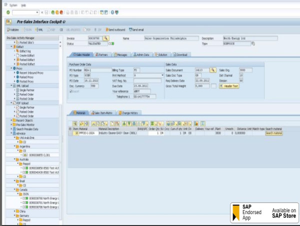 Pre-sales Interface Cockpit/Suite© from Nord envation AB Now Available on SAP® Store