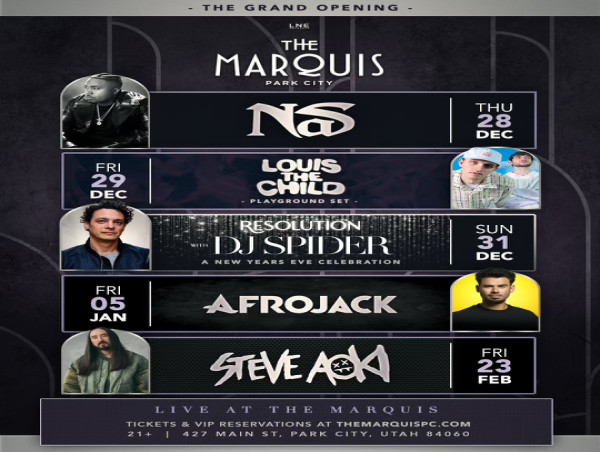  Reviving Park City's Live Music Legacy: The Marquis Park City Announces Grand Opening in Partnership with LNE Presents 