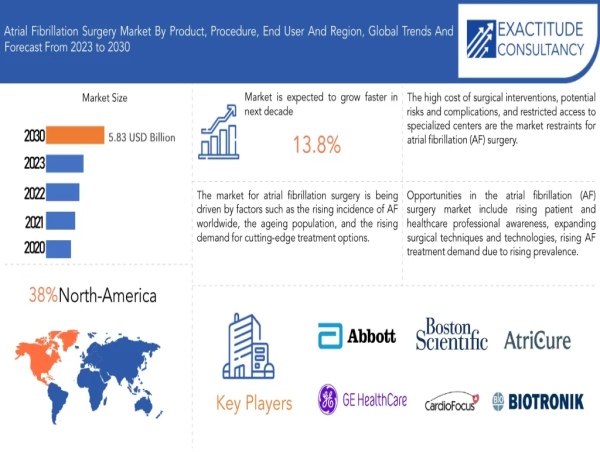 Atrial Fibrillation Surgery Market is Predictable to grow at 13.8% CAGR from 2023 to 2030 | Exactitude Consultancy