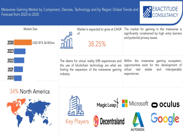  Metaverse Gaming Market to hit USD 874.36 Billion by 2029| CAGR of 38.25% | Exactitude Consultancy 