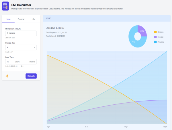 Calculator.io Introduces EMI Calculator for Simplified Loan Management