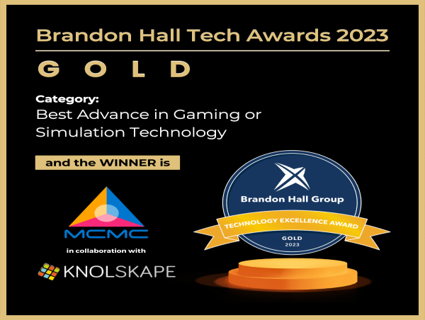 MCMC and KNOLSKAPE Win the GOLD Award in the 'Simulation Technology' category at the Brandon Hall Group Awards 2023