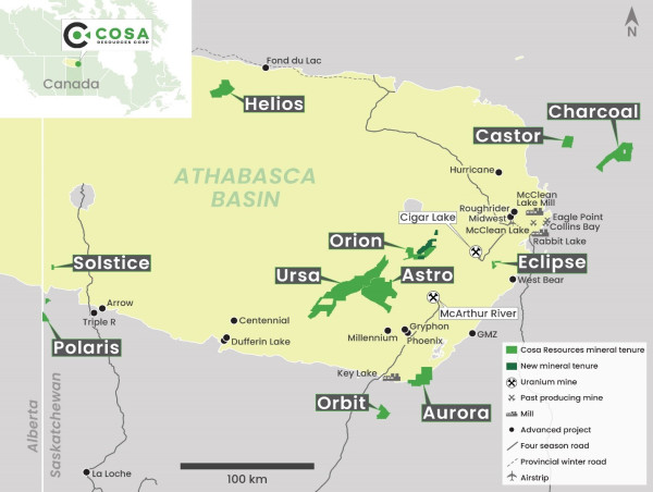 Cosa Enters into Agreement to Acquire the Titan Uranium Project, Athabasca Basin, Saskatchewan