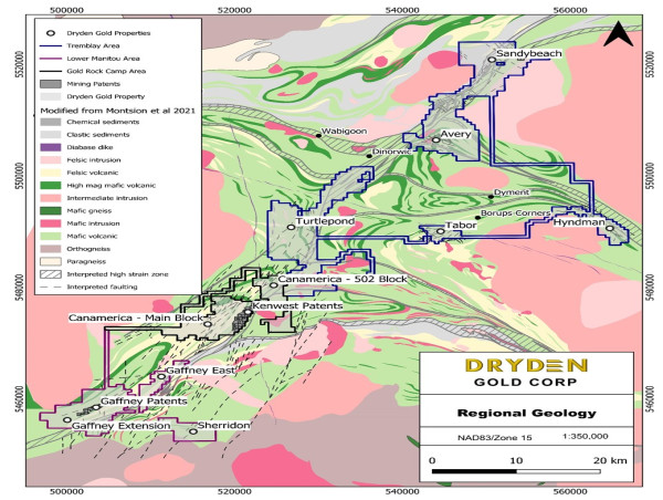  Dryden Gold Corp. Provides Summary of Summer Mapping Program on the Tremblay Area 