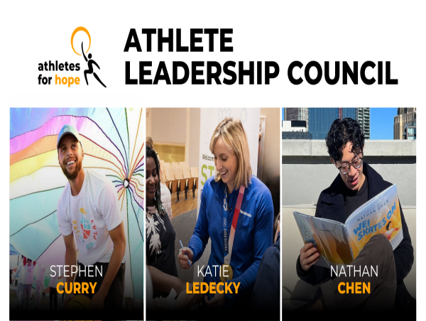  Athletes for Hope Launches Athlete Leadership Council with Esteemed Athletes Stephen Curry, Katie Ledecky & Nathan Chen 