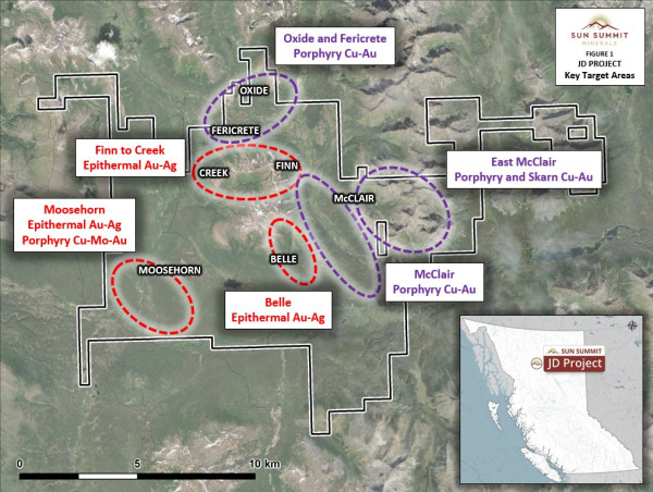  Sun Summit Defines High Priority Au-Ag Targets at the Finn Zone, JD Project in the Toodoggone District, North-Central B.C. 
