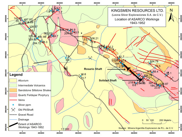 Kingsmen Resources: Las Coloradas Project - Old Mine Workings Traced