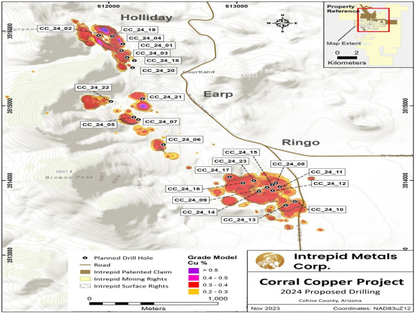 Intrepid Metals Mobilizes Drill and Renames Zones at Corral Copper Property in Arizona