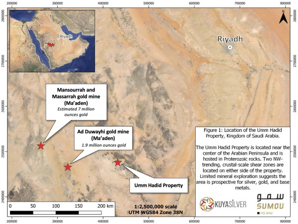Kuya Silver Participates in Winning Bid for Umm Hadid Silver Project, Kingdom of Saudi Arabia