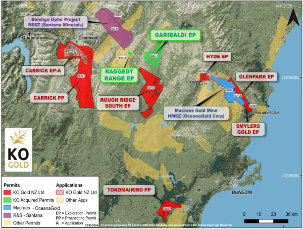 KO Gold Announces Acquisition of Two Exploration Permits in the Otago Gold District, New Zealand