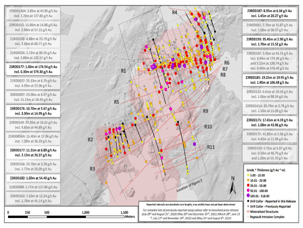 Kenorland Reports 19.95 g/t Au over 19.25m at the Frotet Project, Quebec and Closes 4% NSR Royalty Transaction with Sumitomo