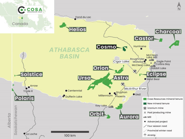 Cosa Resources Acquires the Cosmo Uranium Property, Athabasca Basin, Saskatchewan