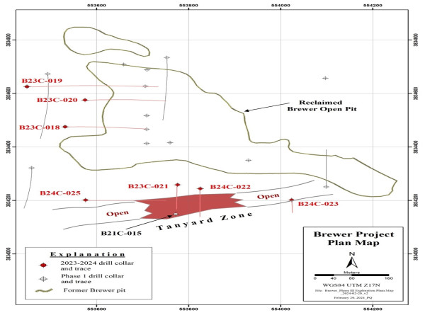 Carolina Rush Reports Drill Results from the Tanyard Zone, South of the Historic Brewer Mine