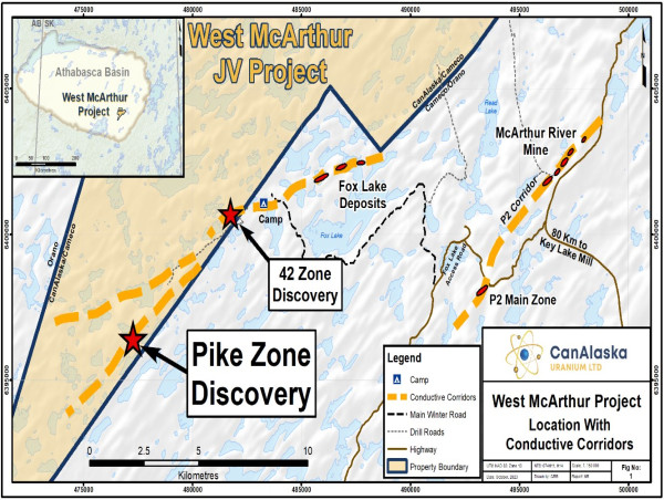 CanAlaska Intersects 16.8 Metres of 13.75% eU3O8 Unconformity Uranium at Pike Zone on West McArthur Joint Venture