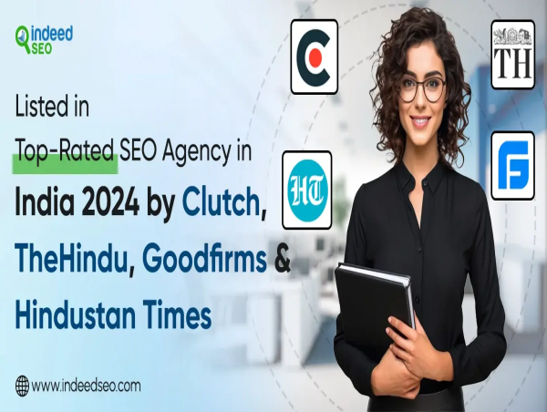 IndeedSEO Achievement - Top-Rated SEO Agency in India 2024 by Clutch, TheHindu, Goodfirms & Hindustan Times