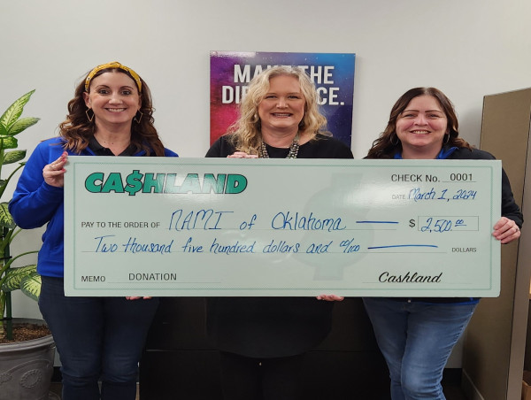 Cashland Holdings’ “Your Change Matters” Campaign Donates to NAMI Oklahoma
