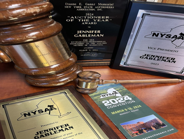 Incoming President of the New York State Auctioneers Association named Auctioneer of the Year