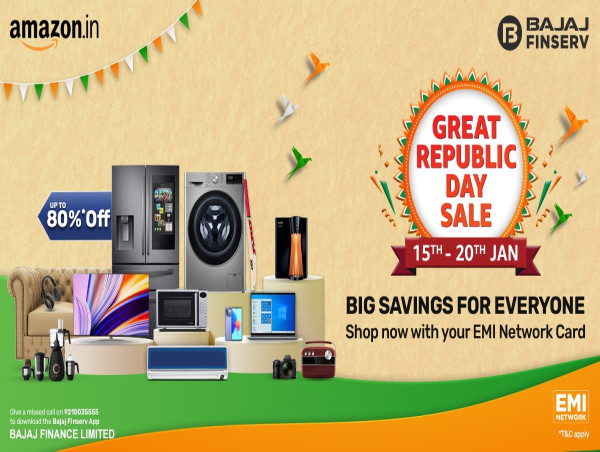 Amazon Great Republic Day Sale - Get Exciting Offers with No Cost EMI Offers on Bajaj Finserv EMI Network Card