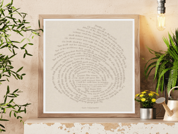  God's Fingerprint Psalm 91 Wall Art- Transforming Homes into Spiritual Sanctuaries by Houz Design 