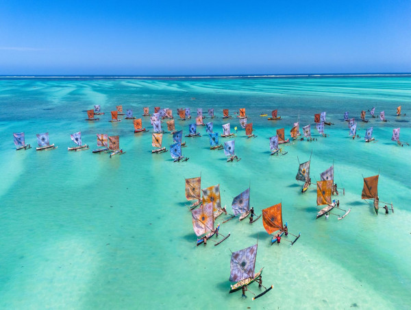  Project Focus by Wim Tellier 250 fishermen create an amazing artwork in Madagascar 