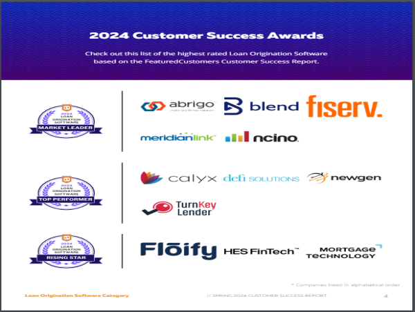 The Top Loan Origination Software Vendors According to the FeaturedCustomers Spring 2024 Customer Success Report