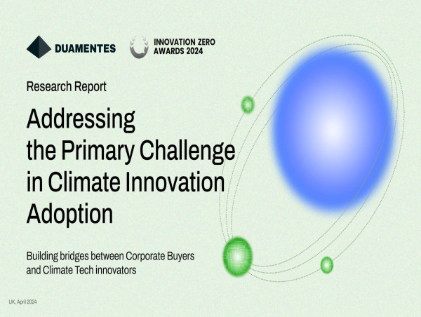  Innovation Zero Awards and Duamentes Announce Climate Innovation Research Report Available 