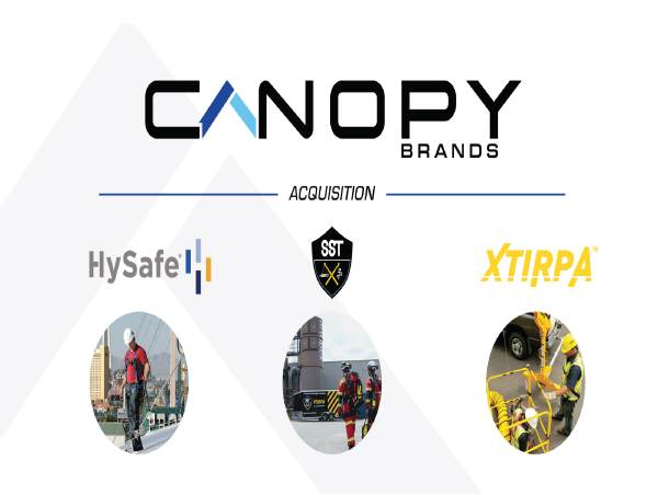 CANOPY BRANDS CLIMBS HIGH AND DESCENDS LOW WITH ACQUISITIONS OF HYSAFE, XTIRPA AND SERVICES SAUVETAGE TECHNIQUE