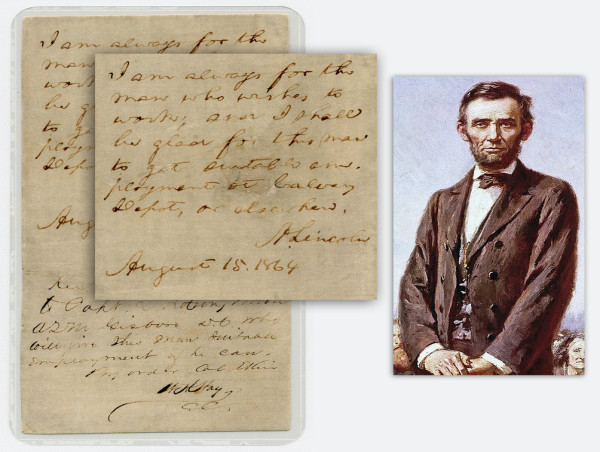  University Archives' May 15th online auction will feature items signed by Lincoln, Reagan and the 3 Apollo XI astronauts 