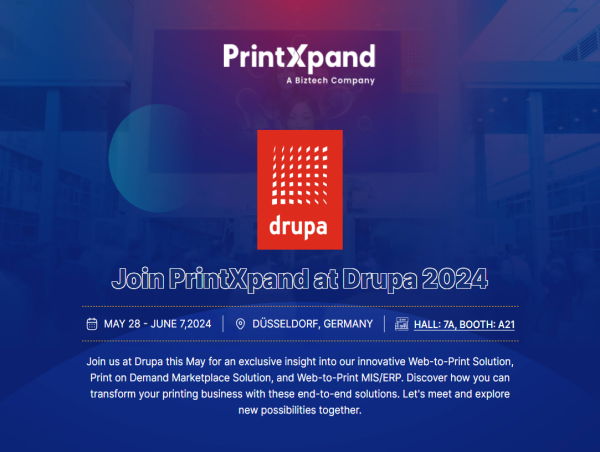 PrintXpand to Showcase Next-Gen Web-to-Print, Print on Demand and W2P MIS/ERP Solutions at Drupa 2024