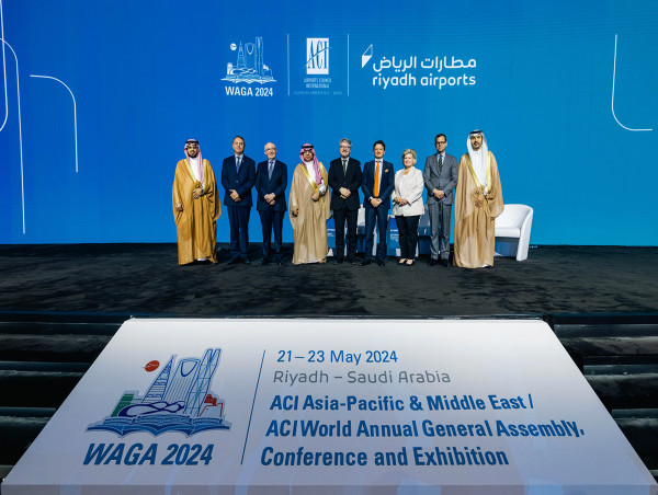  L'apertura del Congresso e dell'Esposizione Mondiale del Consiglio Internazionale degli Aeroporti WAGA2024 oggi a Riyadh 